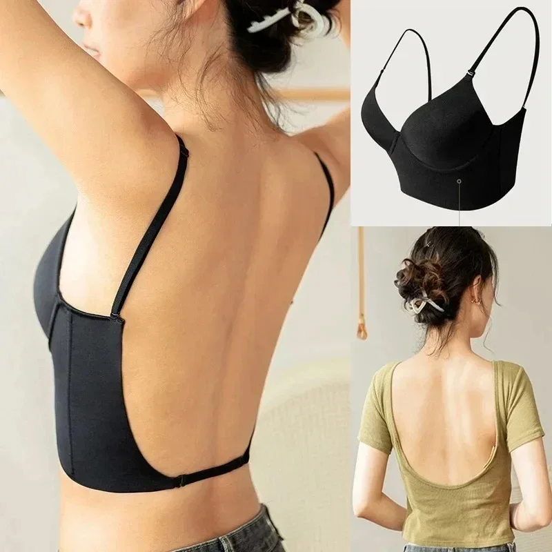 Backless Bra Sticky - Women Invisible Bra Deep U Plunge