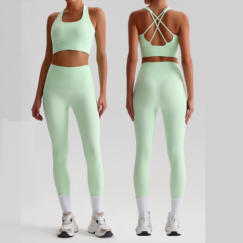 Sports Bra Racerback - Solid Color Yoga Set Tight Leggings