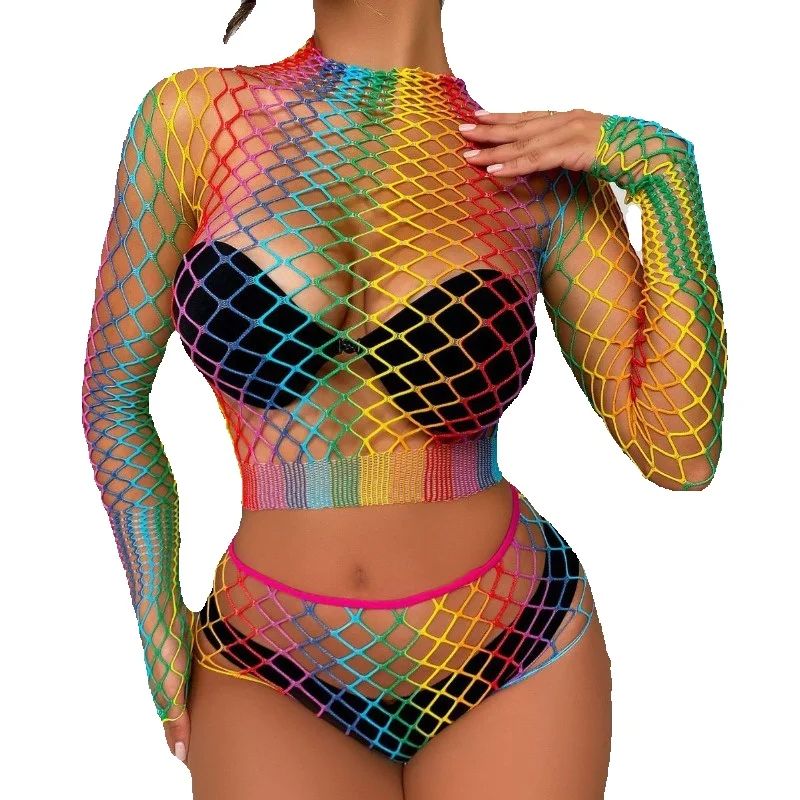 Sheer Bra Lace - Sexy Rainbow Mesh Lingerie Set 2
