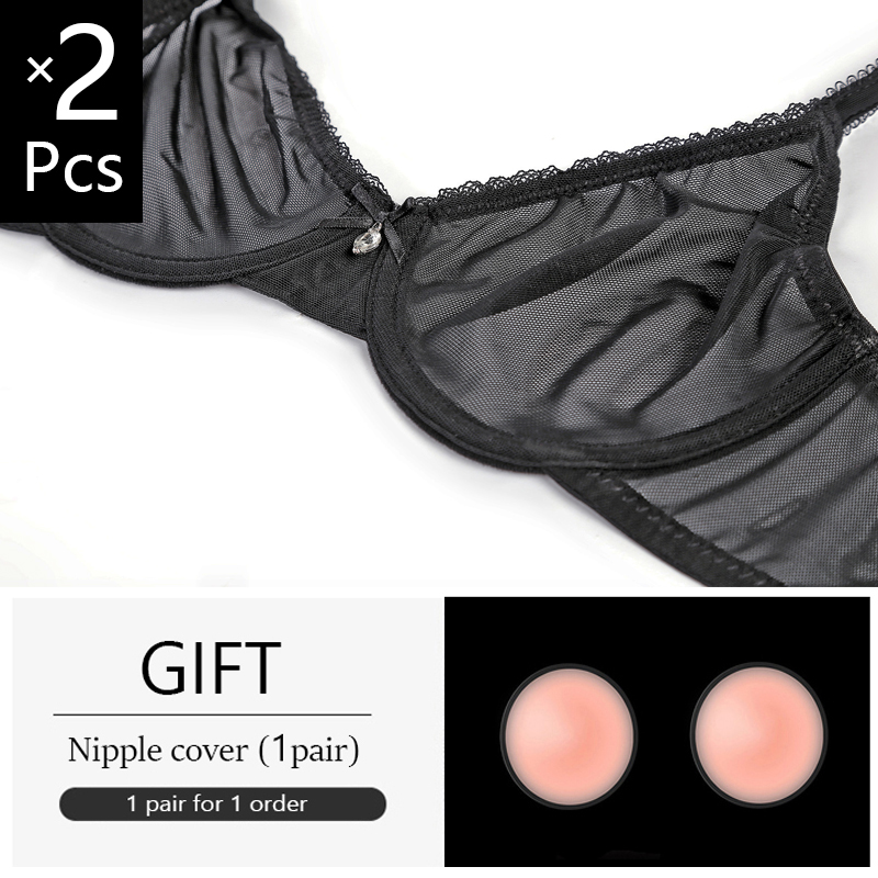 2 Piece Mesh Transparent Bras  - огляд і ціна Sheer Mesh Bra