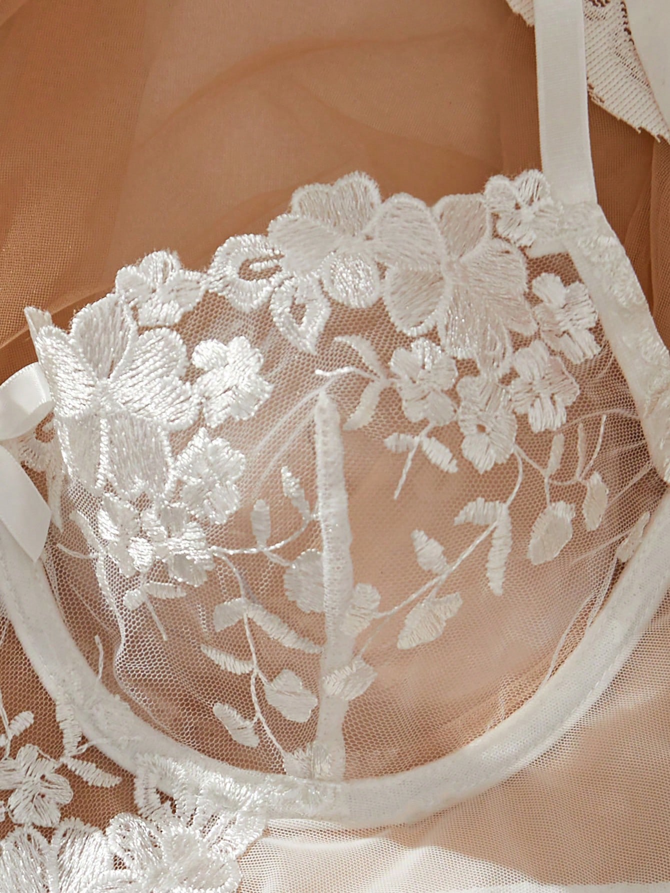 Romantic White Floral Lace Lin - огляд і ціна Sheer Bra Lace