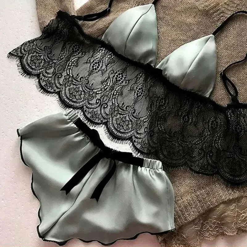Women's Underwear Sexy Silk Sa - огляд і ціна Lace Bralette Set