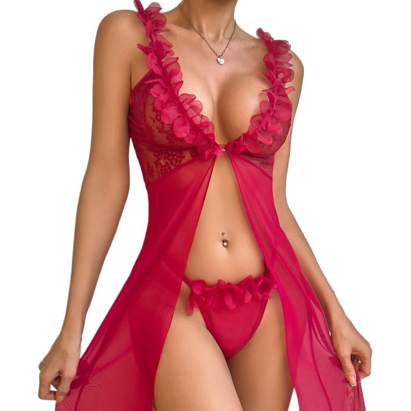 Red Transparent Mesh Suspender - огляд і ціна Sheer Mesh Bra