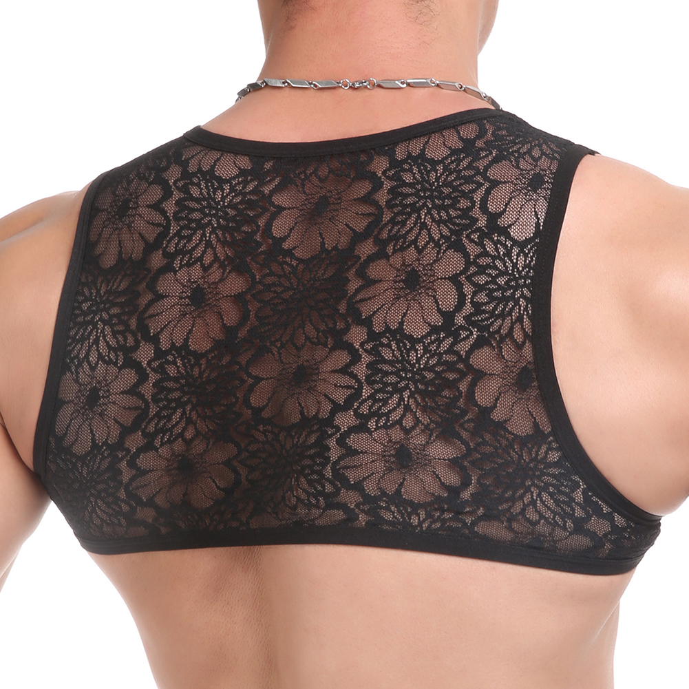 Sexy Mens Lace Sheer Crop Tops - огляд і ціна Sheer Bra Lace