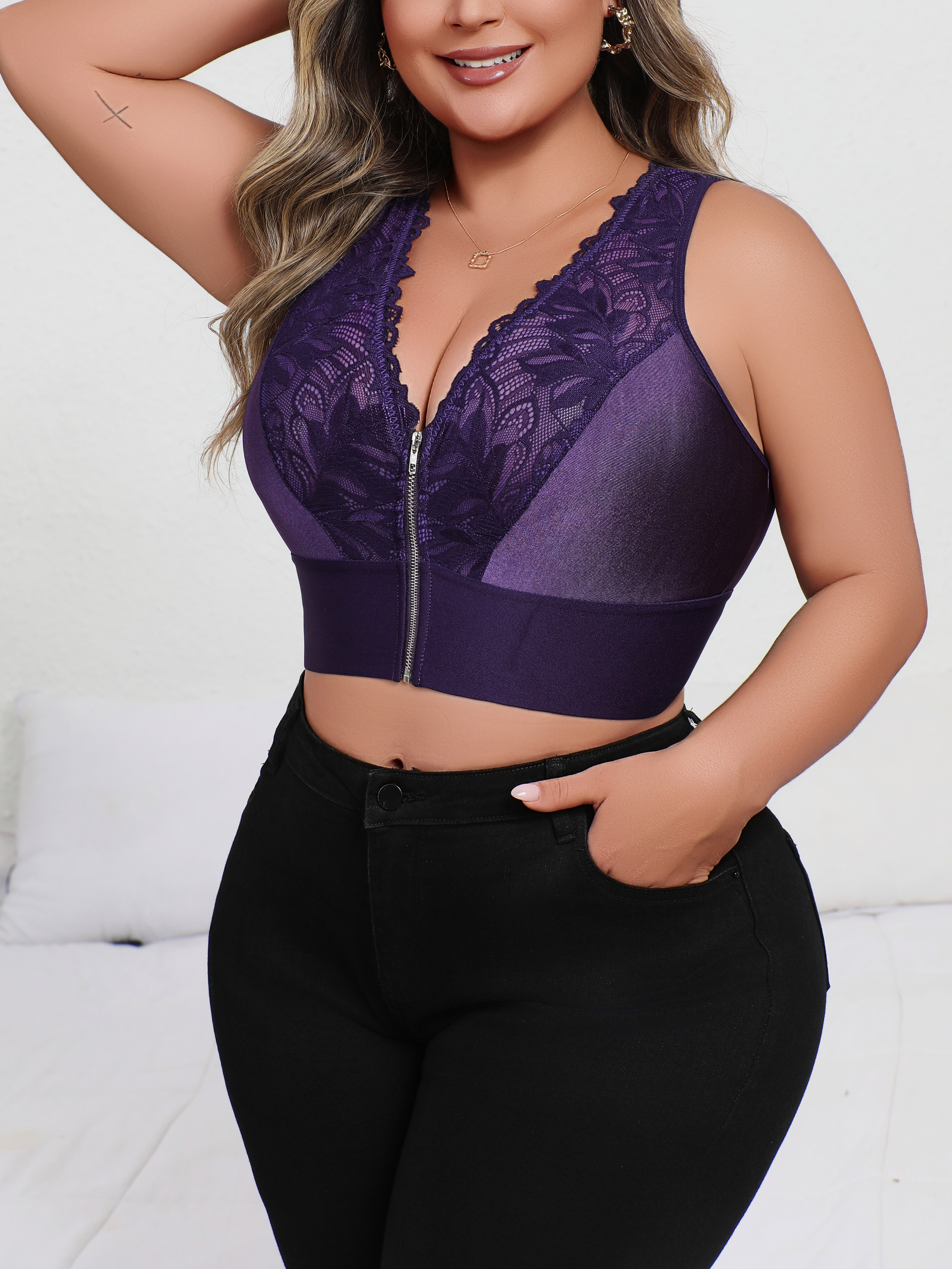 New Arrival Plus Size Sexy Pur - огляд і ціна Plunge Bra Push Up